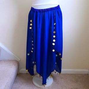 Blue & Gold Pallette Handkerchief Dance Skirt